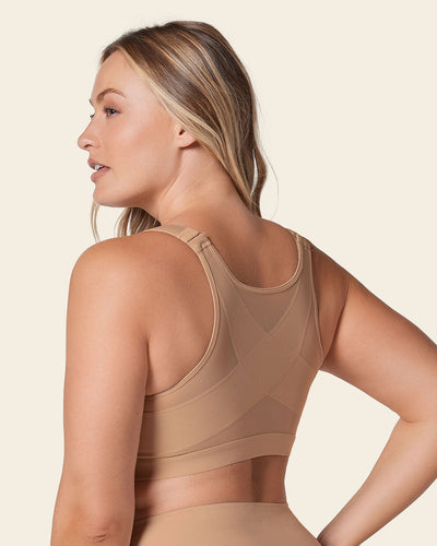 Women Front Closure Wire Free Back Full Support Posture Corrector Bra Firm  Hold - Helia Beer Co