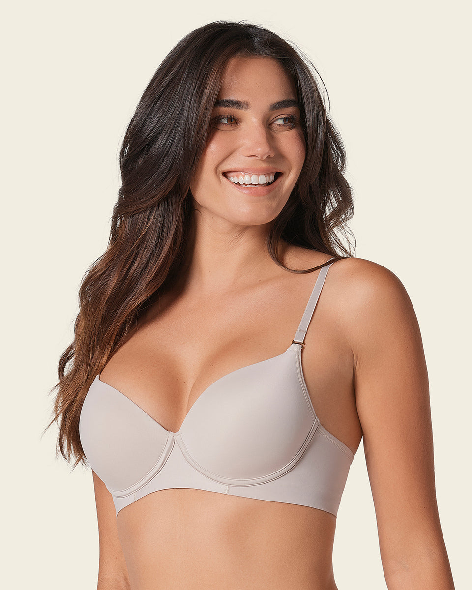 Invisible high push up petite bra with memory foam