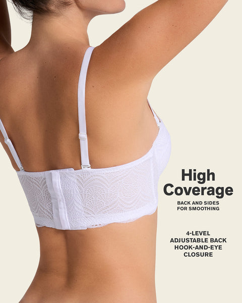 Convertible balconette lace push up bra#color_000-white