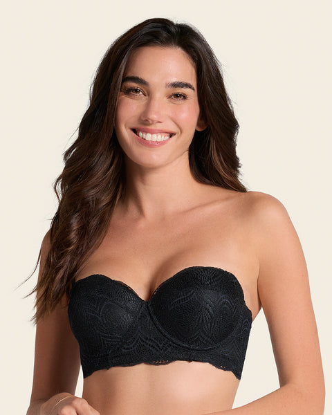 Convertible balconette lace push up bra#color_700-black