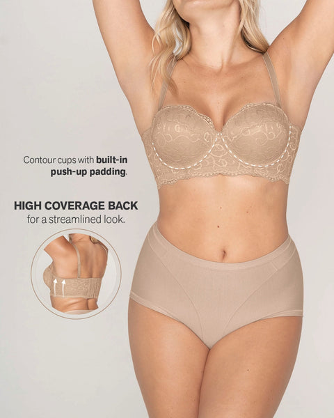 Convertible Balconette Lace Push Up Bra#color_710-gray