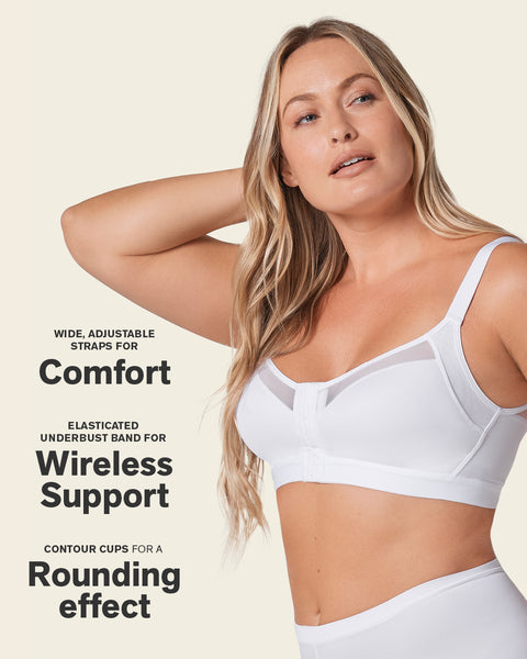 Comfortable posture corrector bra with contour cups - multi/benefit#color_000-white