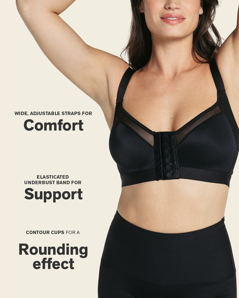 Comfortable posture corrector bra with contour cups - multi/benefit#color_700-black