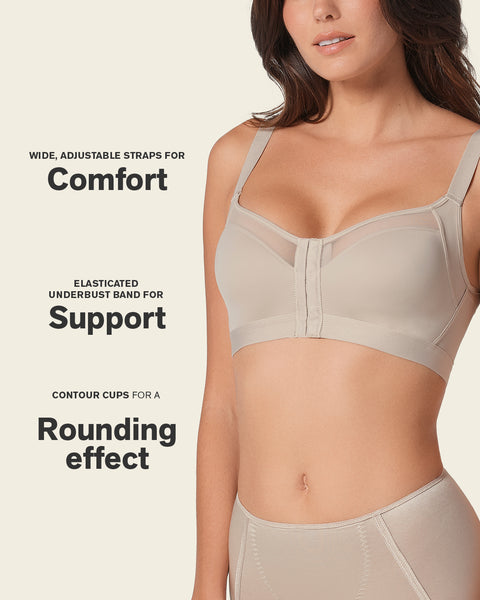 Comfortable posture corrector bra with contour cups - multi/benefit#color_802-nude