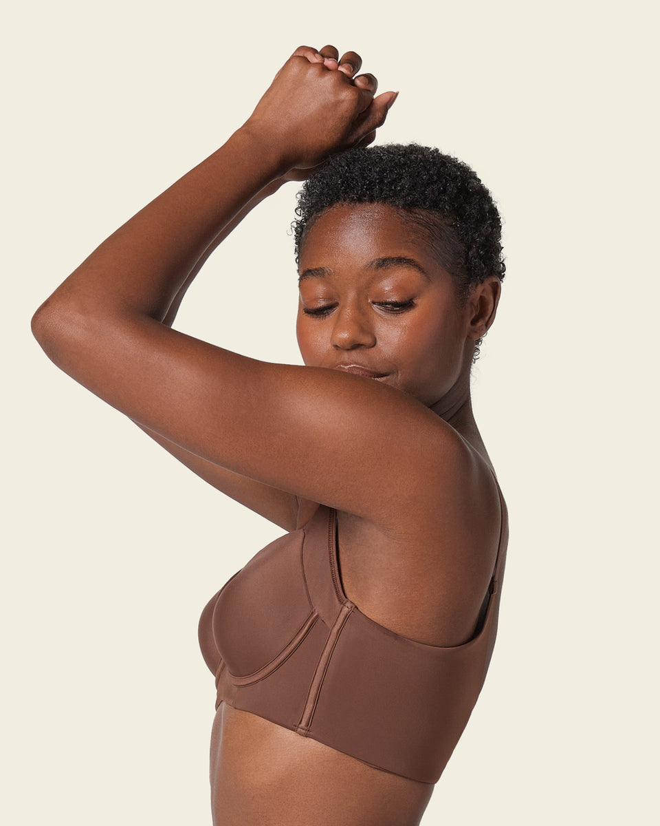 High profile back smoothing bra with soft full coverage cups