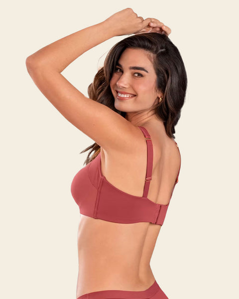 Mesh Front Contouring Bra#color_391-blush-red