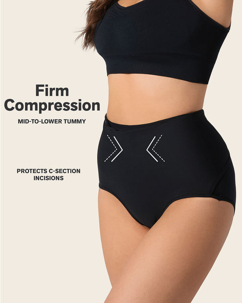 Culotte post-partum à compression ferme avec ceinture ventrale réglable