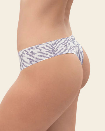 No Ride-Up Seamless Thong Panty#color_b24-lilac-zebra-print