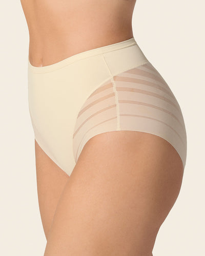 Lace stripe undetectable classic shaper panty#color_898-ivory