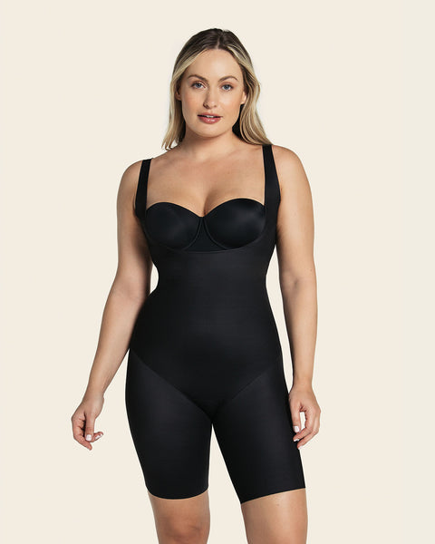 Undetectable step-in mid-thigh body shaper#color_700-black