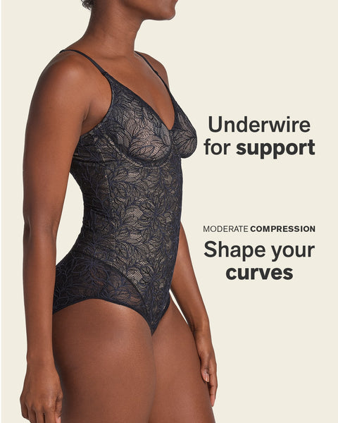 Underwire Smoothing Lace Bodysuit#color_700-black