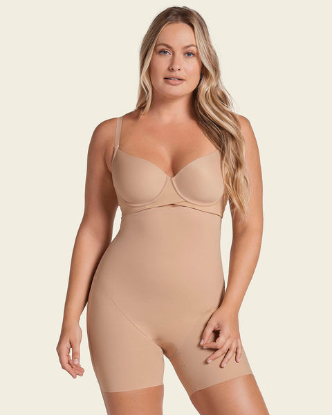 Faja Body Shaper Women Thong High Waisted Girdle Supports Your Torso  Strapless Anti-Slip Grip Lining Seamless Technology Beige at  Women's  Clothing store