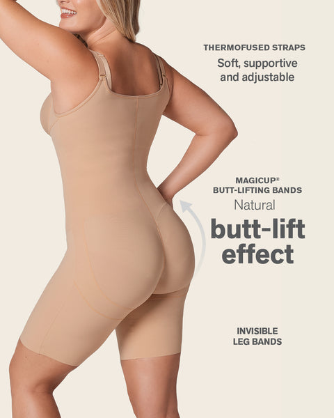 Short Bottom Sculpting Butt Lifting Body Shaper#color_801-golden-beige