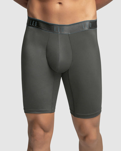 Microfiber Long Boxer Brief with Ergonomic Pouch#color_721-gray