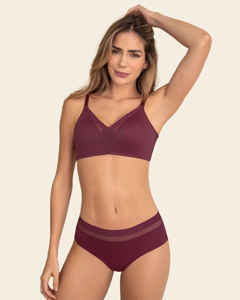 Wireless Push Up Bra#color_382-red-wine