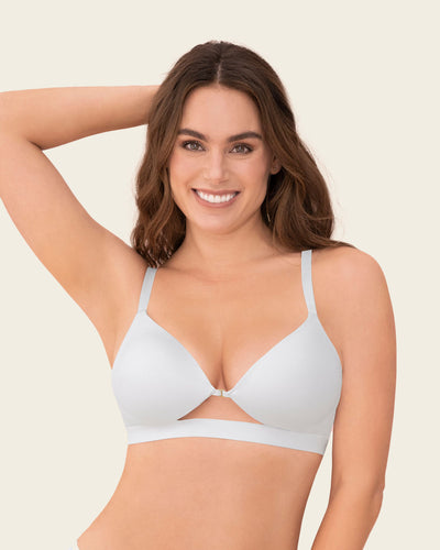 Plunge Wireless High Push-Up Bra with Front Cutout#color_000-white