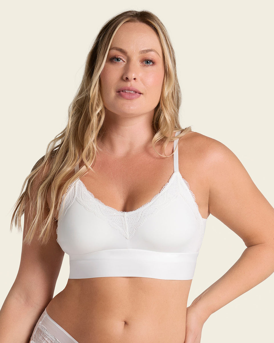 Lace Trim Soft Full Coverage Smoothing Wireless Daily Bra