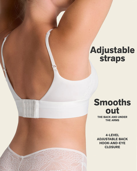 Lace Trim Soft Full Coverage Smoothing Wireless Daily Bra#color_253-ivory