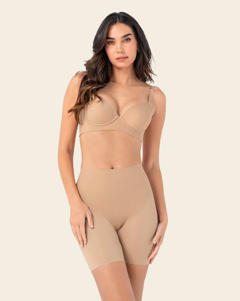 Seamless Butt Lifter Shaper Short#color_801-golden-beige