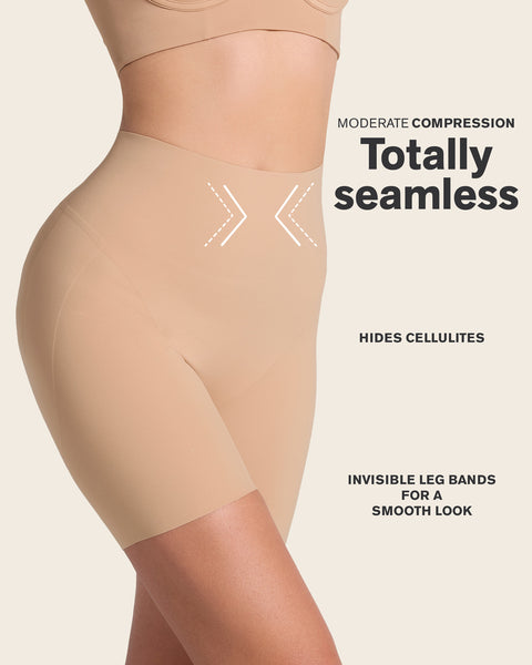 Seamless Butt Lifter Shaper Short#color_801-golden-beige