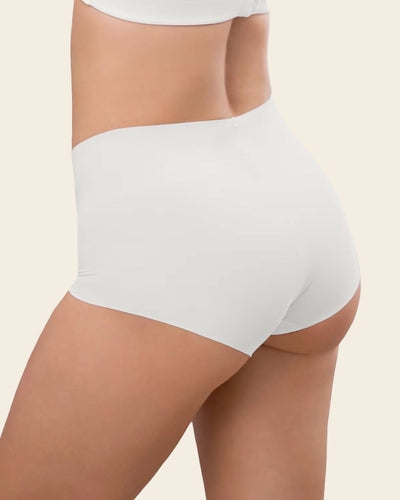 Mostly Covered Invisible Microfiber Boyshort Panty#color_000-white