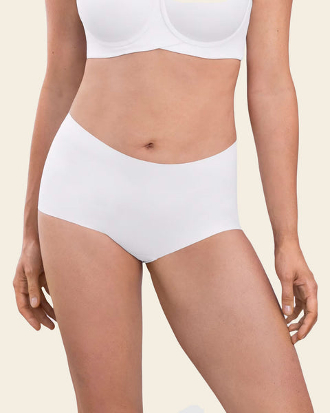 Mostly Covered Invisible Microfiber Boyshort Panty#color_000-white