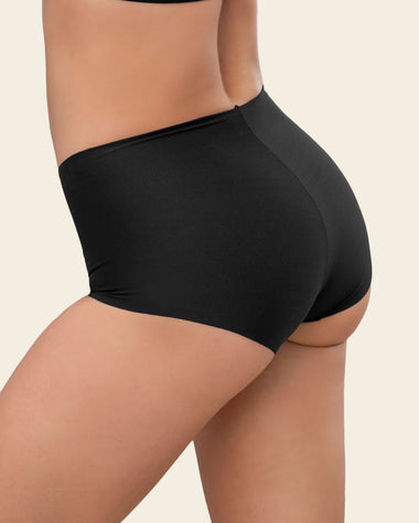 Mostly Covered Invisible Microfiber Boyshort Panty#color_700-black