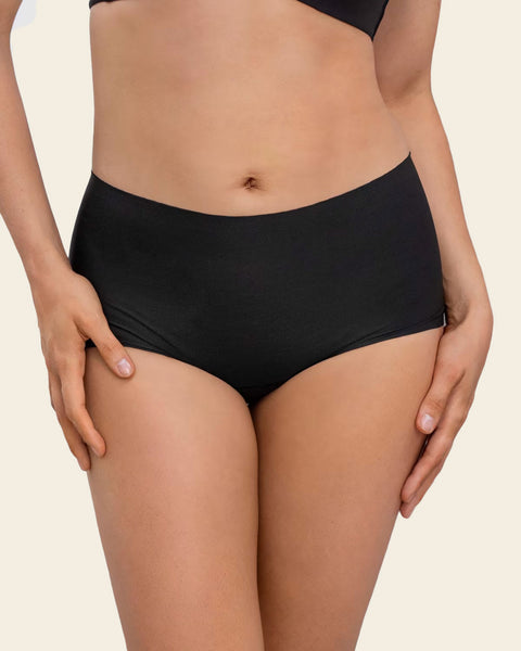 Mostly Covered Invisible Microfiber Boyshort Panty#color_700-black