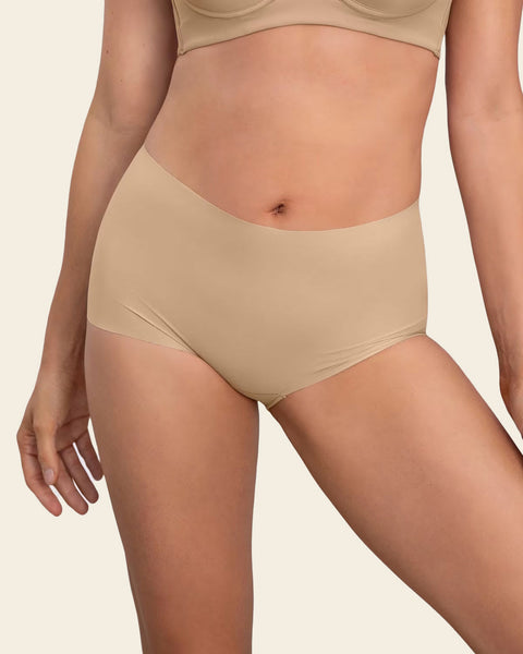 Mostly Covered Invisible Microfiber Boyshort Panty#color_801-golden-beige