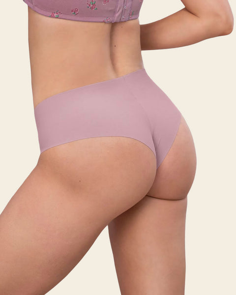 High-Waisted Invisible Microfiber Thong Panty#color_413-mauve-pink