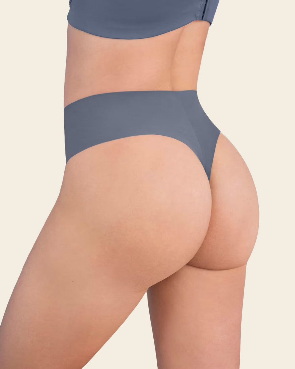 High-Waisted Invisible Microfiber Thong Panty