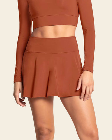 Active Skort with Side Pocket#color_221-terracotta