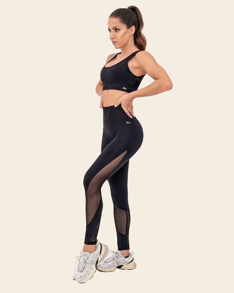 Active Legging with Side Mesh Cutouts | Leonisa Active by Silvy Araujo#color_700-black