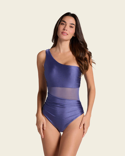 Radiant One-Shoulder One-Piece Shaping Swimsuit#color_408-iridescent-blue