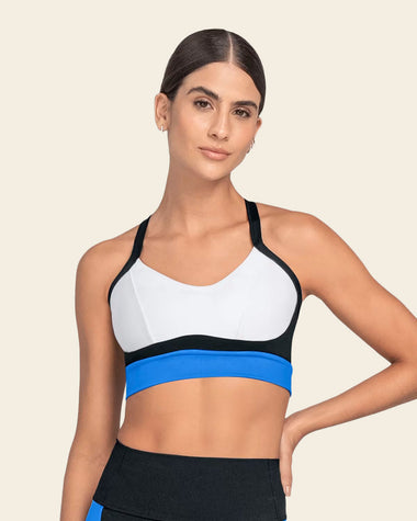 High Support Perfect Fit Color Block Sports Bra#color_000-white
