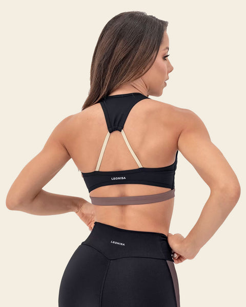 Sports Bra with Cutout Back | Leonisa Active by Silvy Araujo#color_700-black