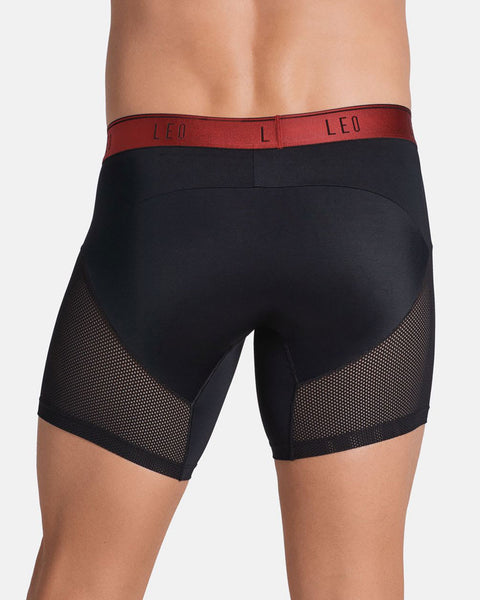 High-Tech Mesh Boxer Brief with Ergonomic Pouch#color_b15-black-with-red-elastic