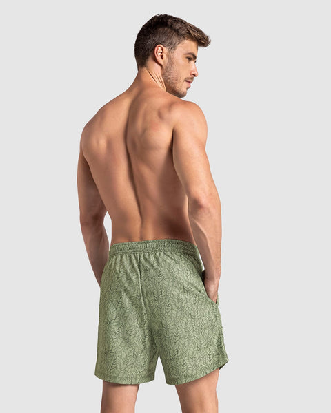 5" Eco-Friendly Men'S Swim Trunk with Soft Inner Mesh Lining#color_619-leaves-print