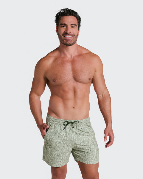 5" Eco-Friendly Men'S Swim Trunk with Soft Inner Mesh Lining#color_619-leaves-print