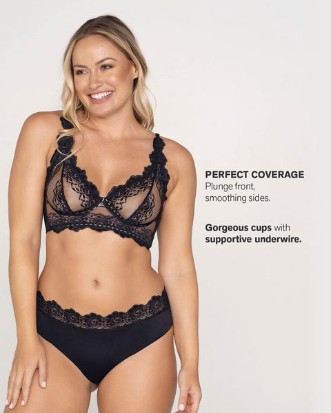 Leonisa Shapewear  Leonisa Tummy Trimmer & Body Shapers Tagged Lace  Bralettes - HauteFlair