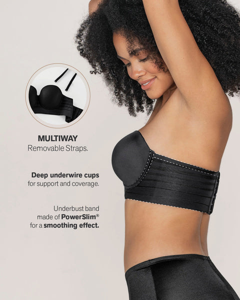 ATTREZZO® - Strapless Push up Bra - Variable 70A to 80D - Open back - 2  colors 